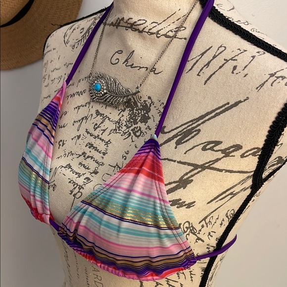Jess Swimwear | Colorful Striped Bikini Set Size Small - Picture 7 of 8